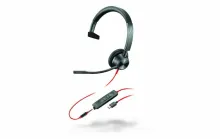 HP Poly Blackwire 3315 Monaural Microsoft Teams Certified USB-C Headset + 3,5 mm plug + USB-C/A adapter (8X218AA)