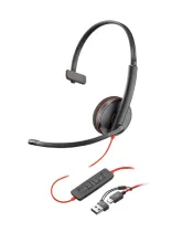 HP Poly Blackwire 3220 stereo USB-C headset zwart met USB-A adapter - SynFore