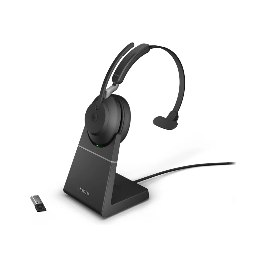 Jabra Evolve2 65, Link380a MS Mono Stand - Black (26599-899-989) - SynFore