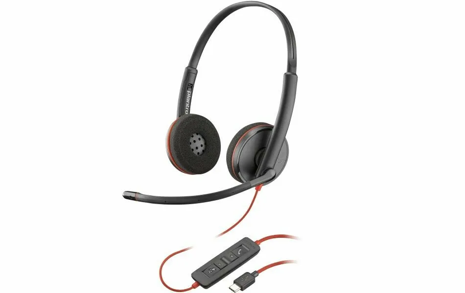 HP Poly Blackwire 3220 stereo USB-C-headset + USB-C/A-adapter (8X228A6) - SynFore