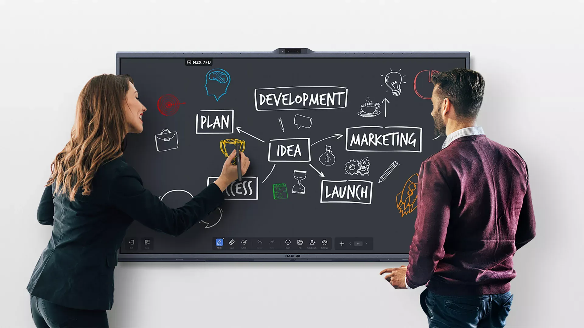 MAXHUB XBoard V7, 55" All-in-One Conference IFP, inc PC (V5550-MT71E) - SynFore