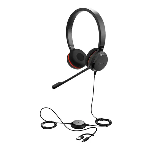Jabra Evolve 20 SE MS stereo headset met USB-C en USB-A aansluiting - SynFore