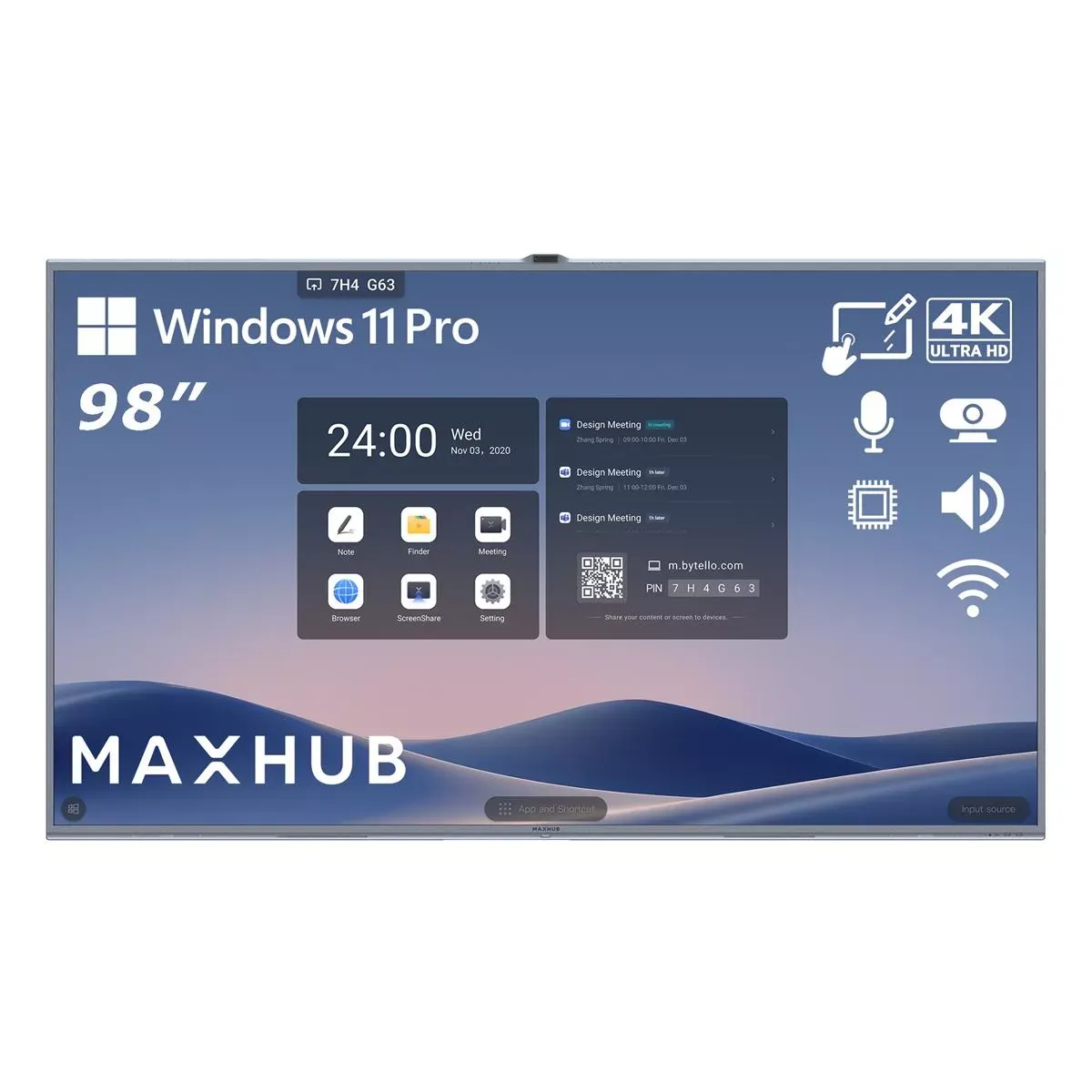 MAXHUB XBoard V7 C9850 98 inch interactief 4K display met Windows i5 module - SynFore