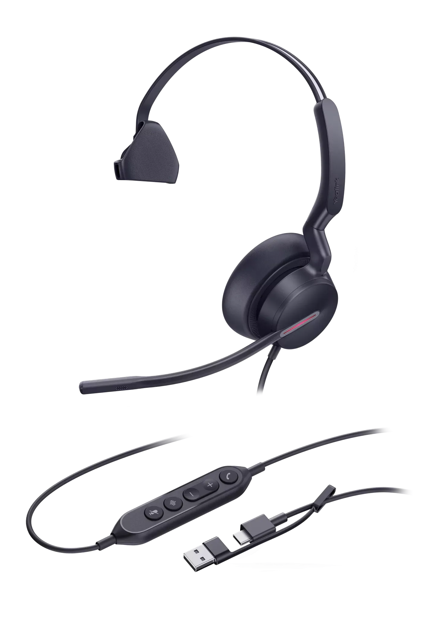 Yealink UH46 Mono USB headset met USB-C en USB-A aansluiting - SynFore
