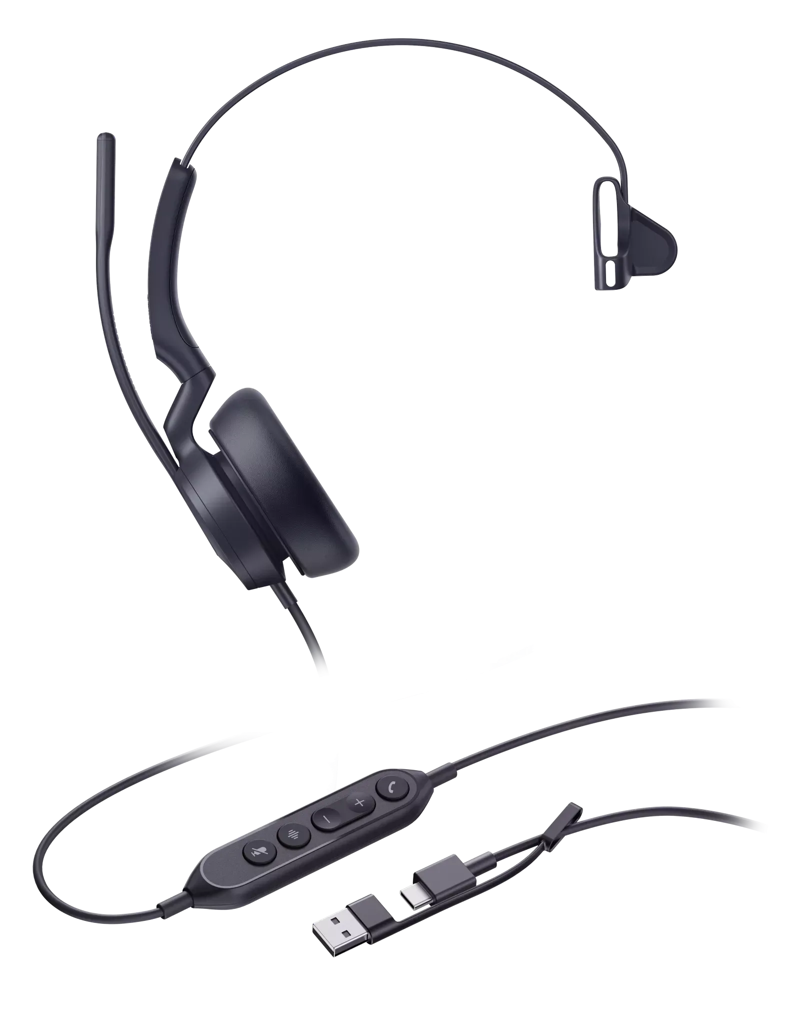 Yealink UH46 Mono USB headset met USB-C en USB-A aansluiting - SynFore