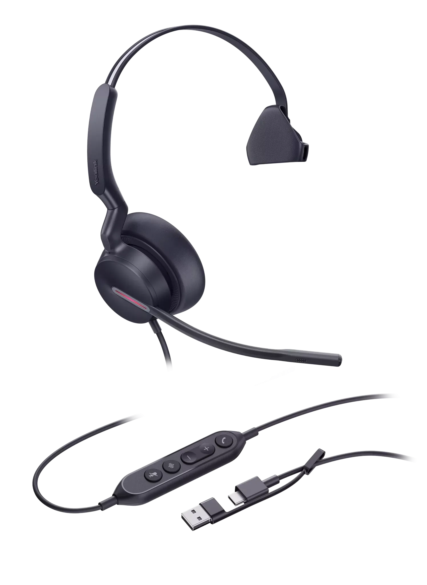 Yealink UH46 Mono USB headset met USB-C en USB-A aansluiting - SynFore