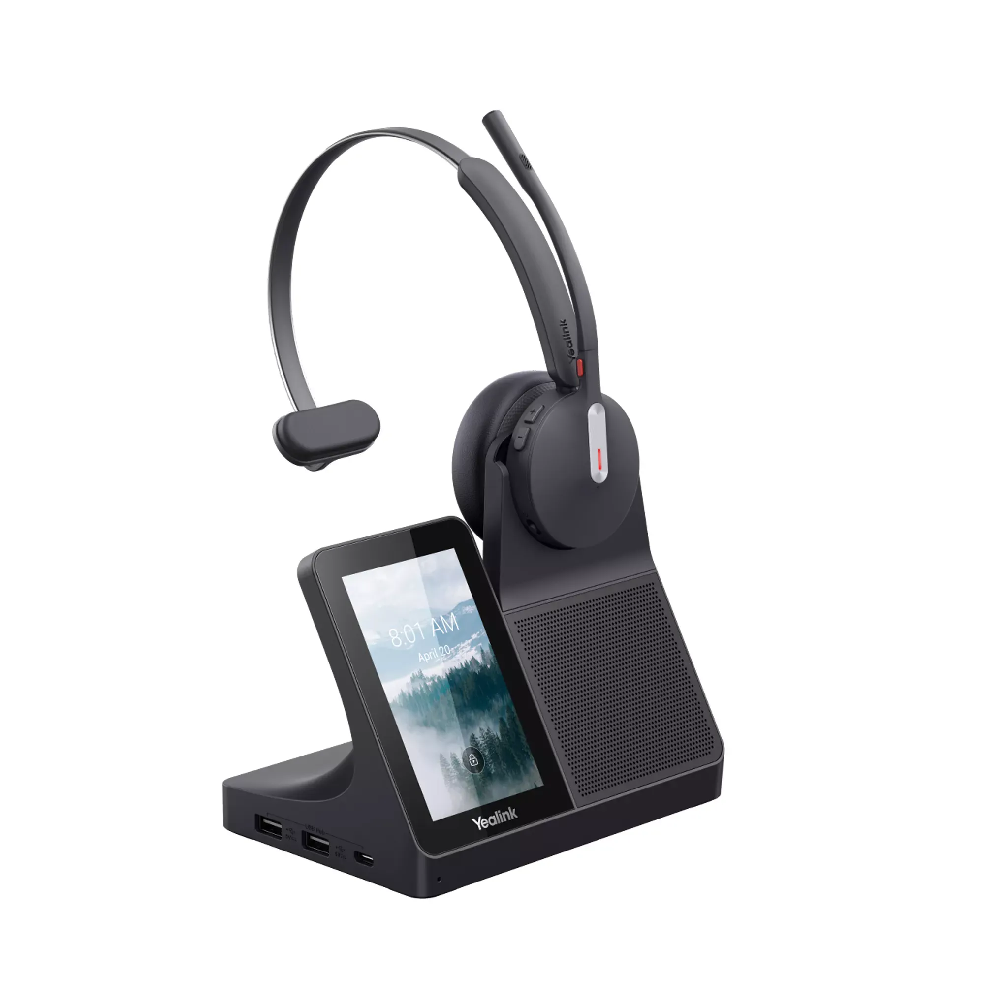Yealink WH64 Workstation Mono draadloze headset met DECT en Bluetooth voor zakelijk gebruik - SynFore