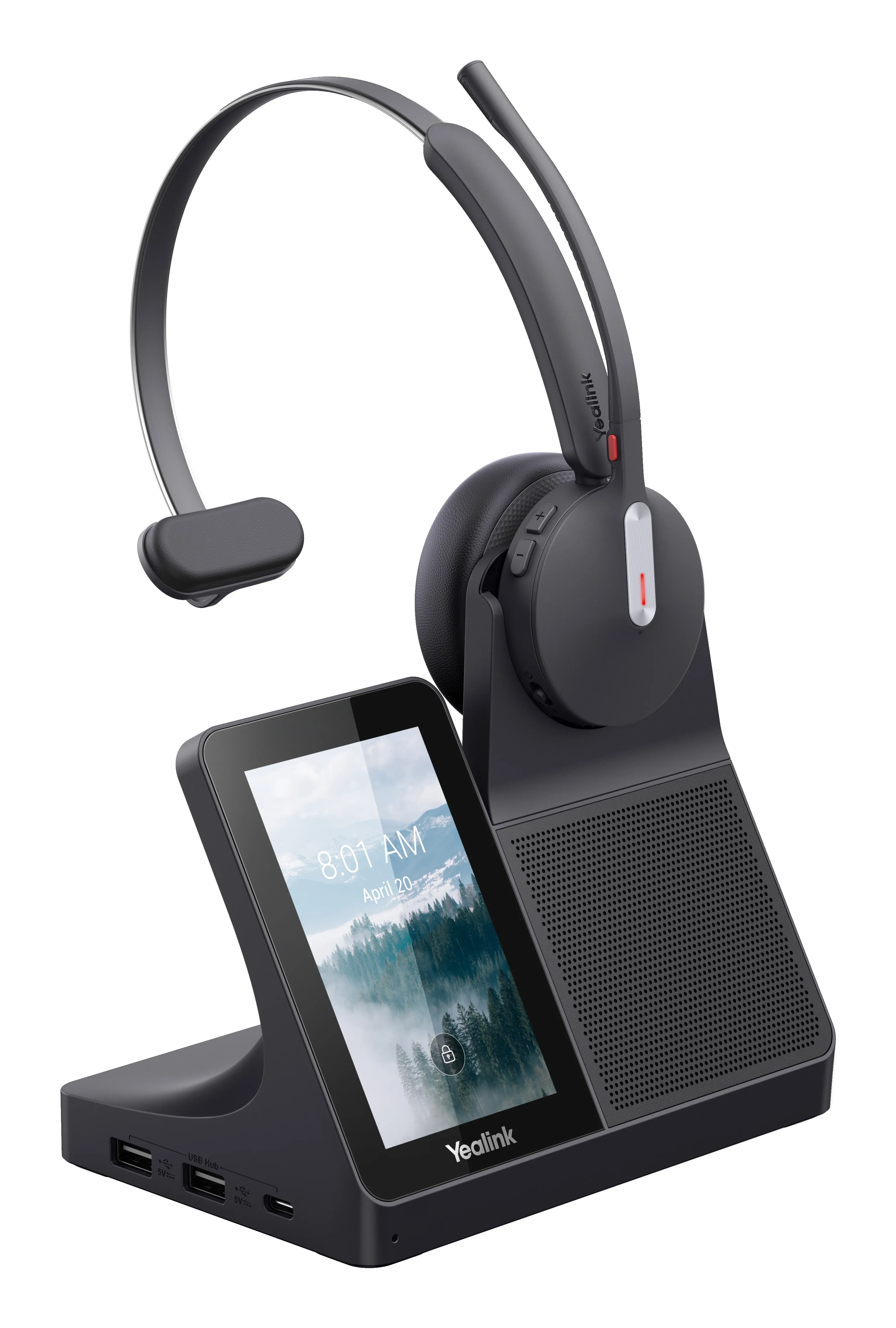 Yealink WH64 Workstation Mono draadloze headset met DECT en Bluetooth voor zakelijk gebruik - SynFore