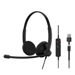 EPOS IMPACT 100 UC Stereo USB-C en USB-A headset voor hybride werken en zakelijke communicatie - SynFore