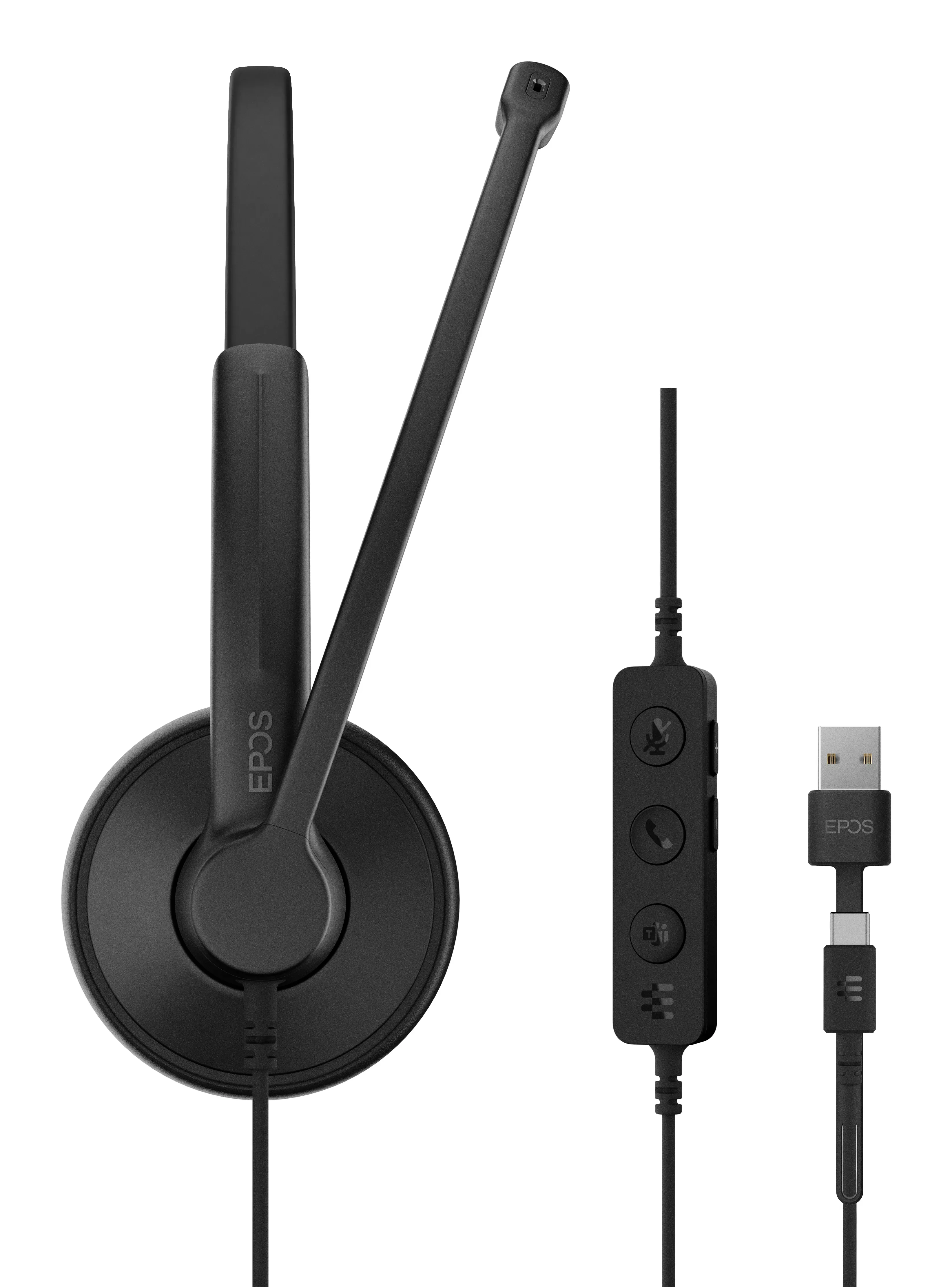 EPOS IMPACT 100 UC Stereo USB-C en USB-A headset voor hybride werken en zakelijke communicatie - SynFore