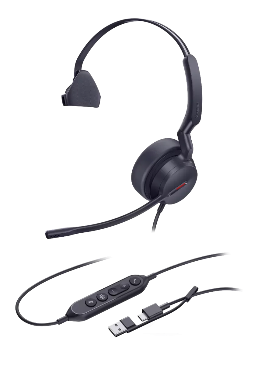 Yealink UH44 Mono Teams USB-C A headset voor Microsoft Teams en hybride werken - SynFore