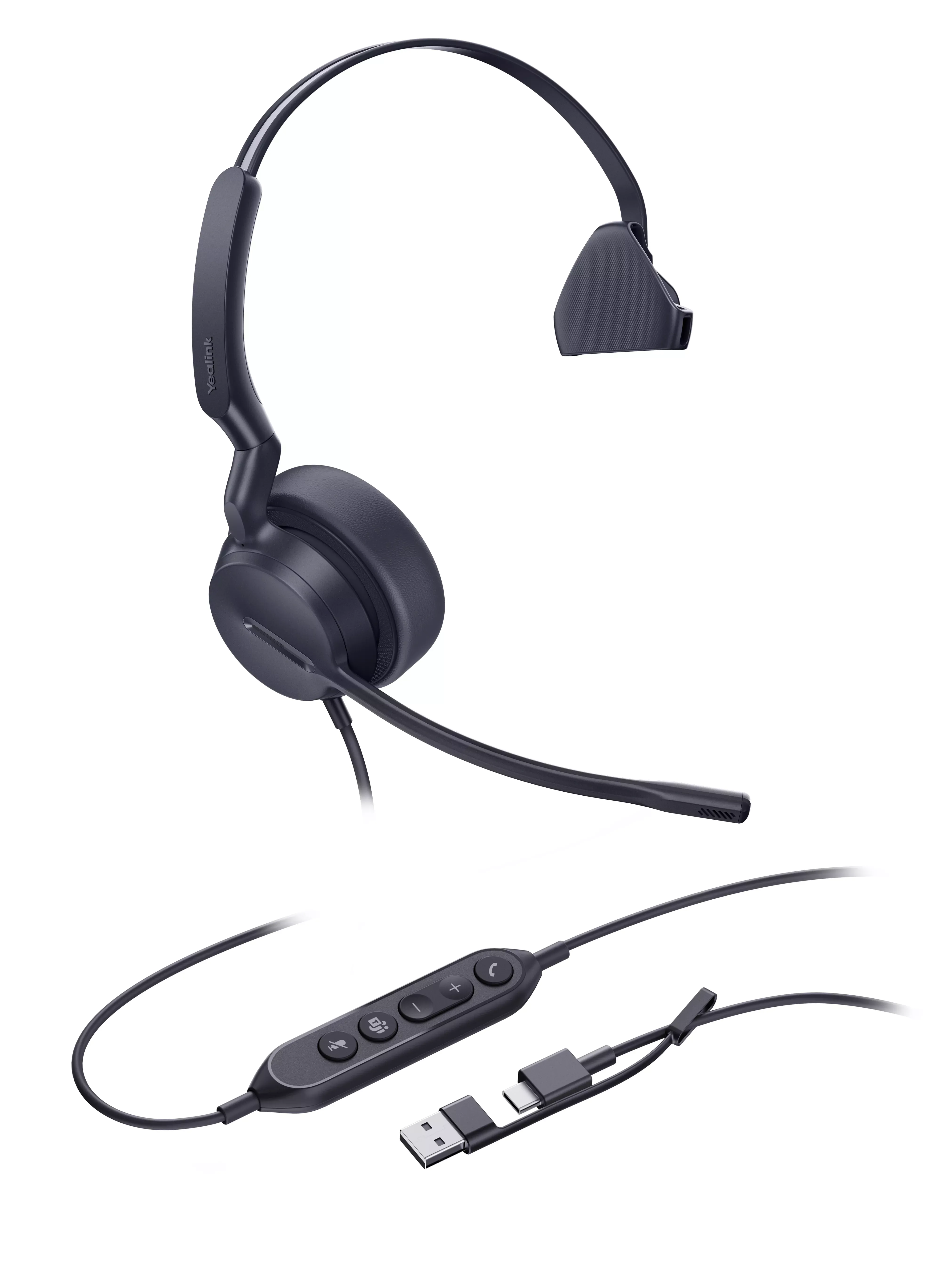Yealink UH44 Mono Teams USB-C A headset voor Microsoft Teams en hybride werken - SynFore
