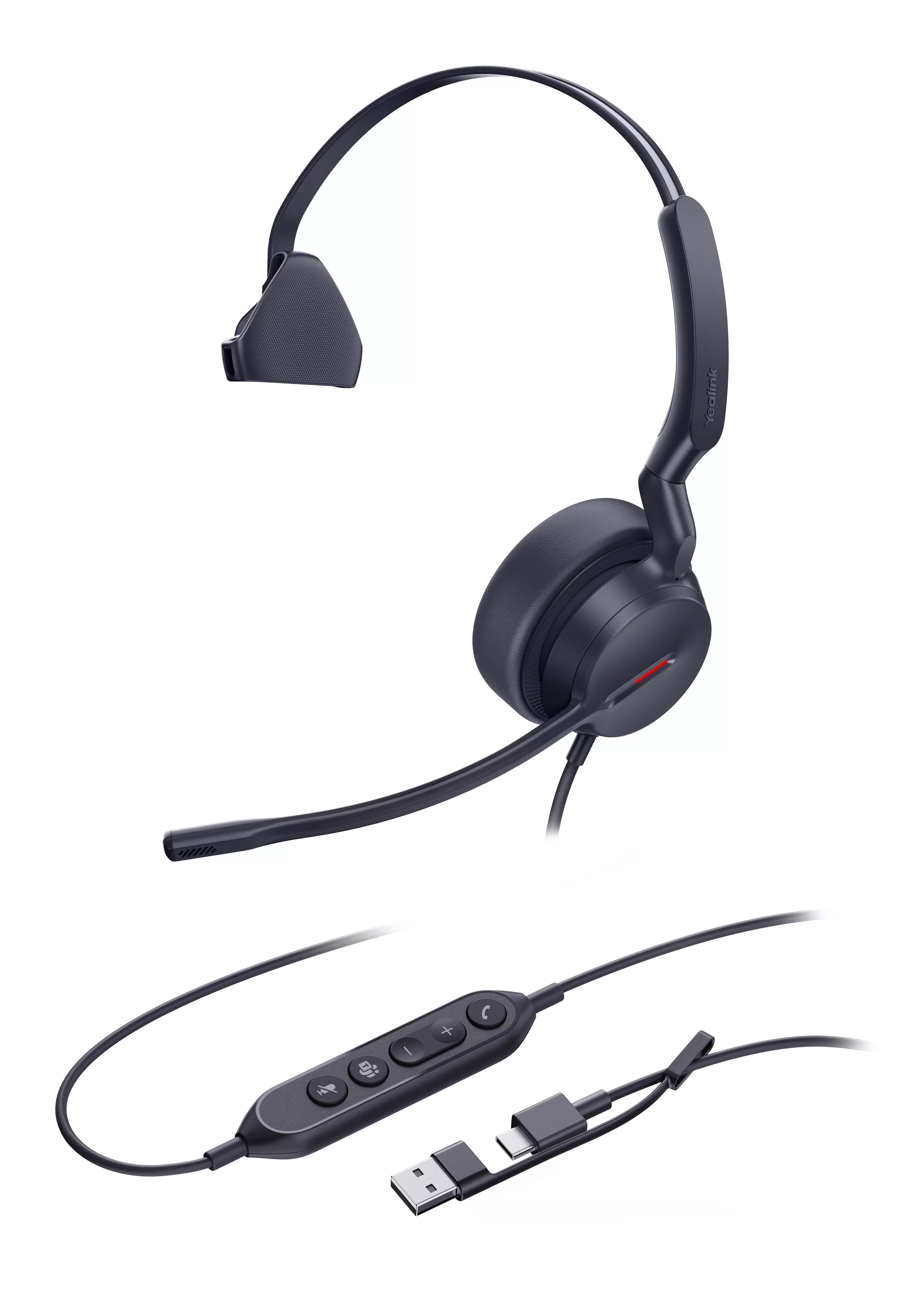 Yealink UH44 Mono Teams USB-C A headset voor Microsoft Teams en hybride werken - SynFore