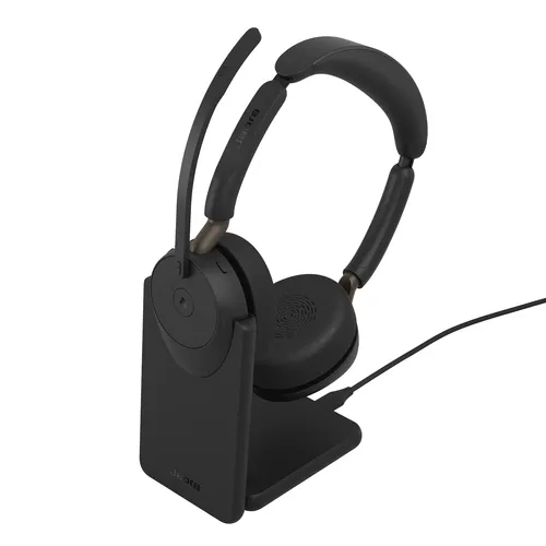 JABRA Evolve3 65 Stereo draadloze headset met LINK 390a USB-adapter en laadstandaard - SynFore