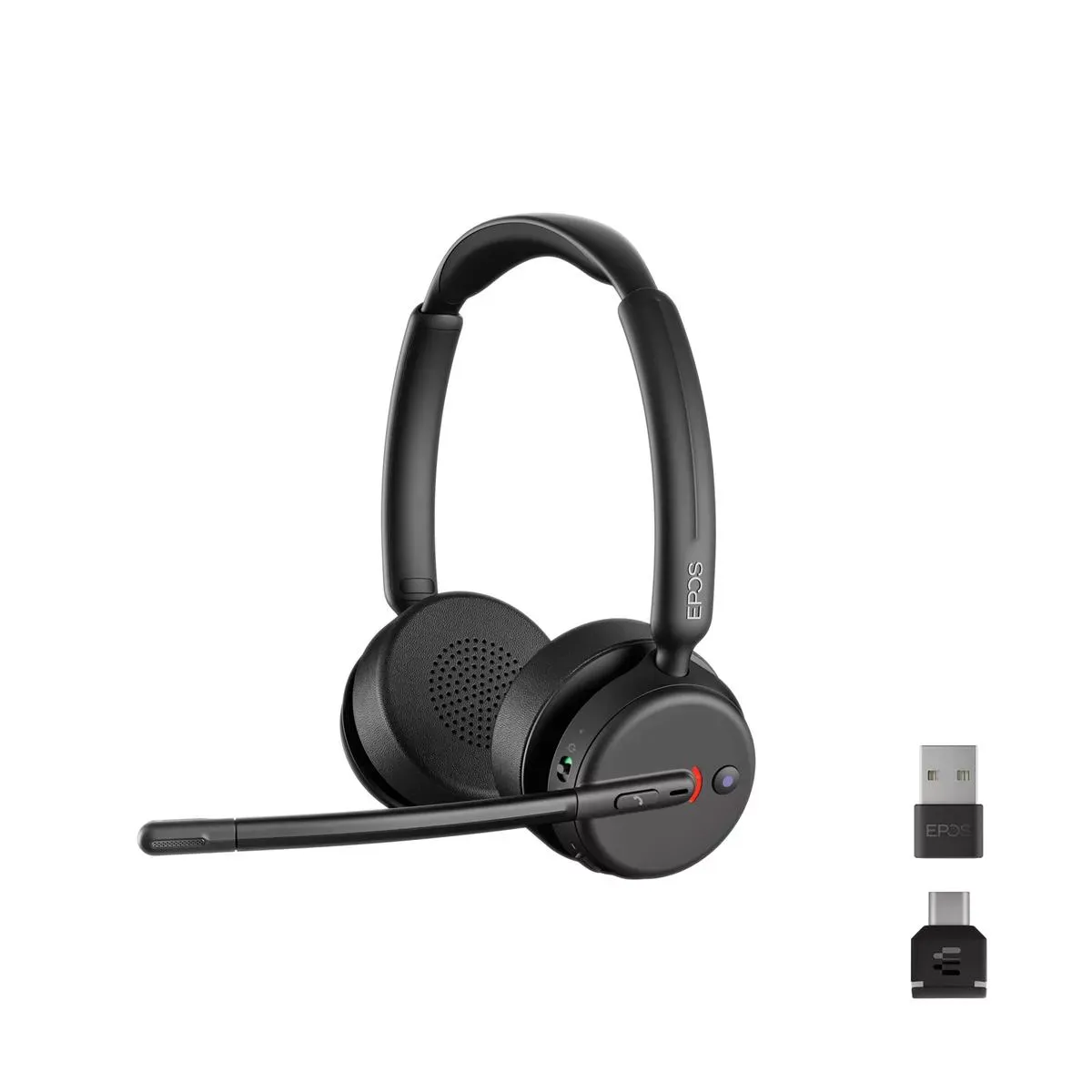 EPOS IMPACT 400 MS UC ANC WLC USB-C+A draadloze professionele stereo headset met Hybrid ANC en Microsoft Teams-certificering - SynFore