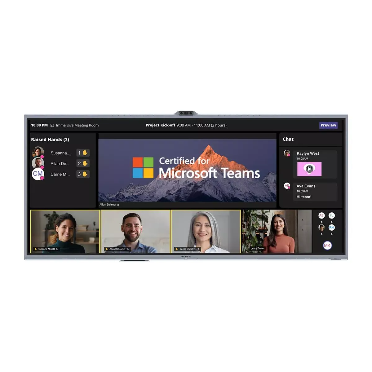 MAXHUB XBoard V7 MTR V925T 92" Ultra-Wide All-In-One Touchscreen voor Microsoft Teams Rooms - SynFore